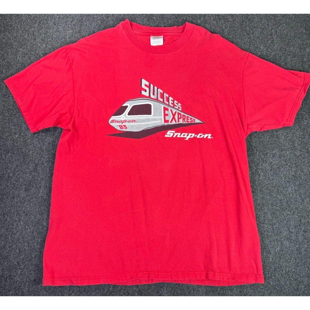 Vintage 90s Snap On Tools Success Express '83 Red T-Shirt Size XL Train Retro
